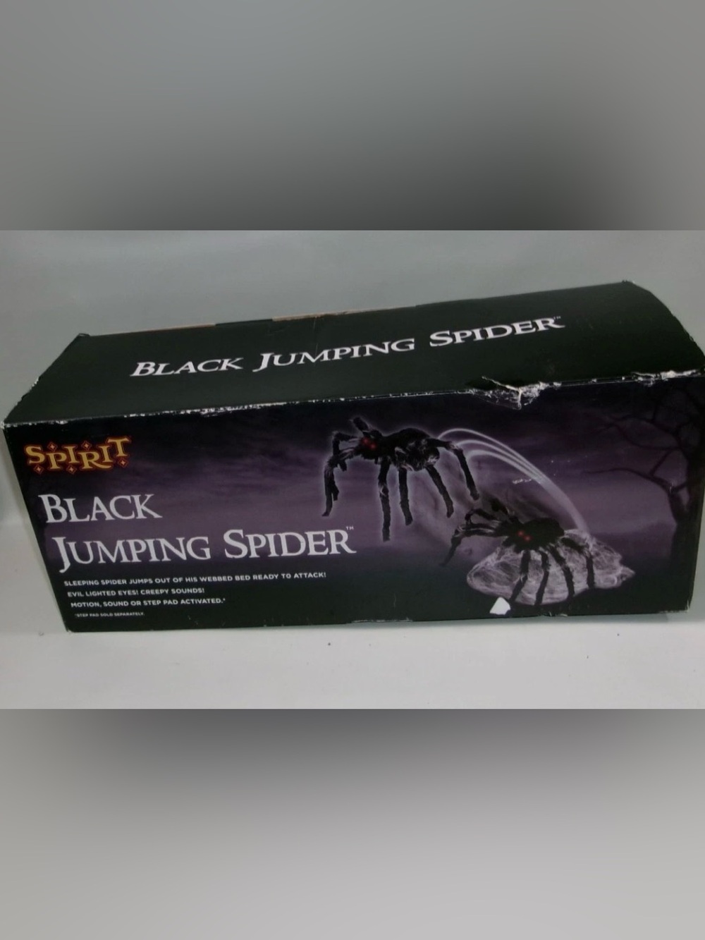Spirit Halloween Black Jumping Spider Animatronic in Original Box Tested Working